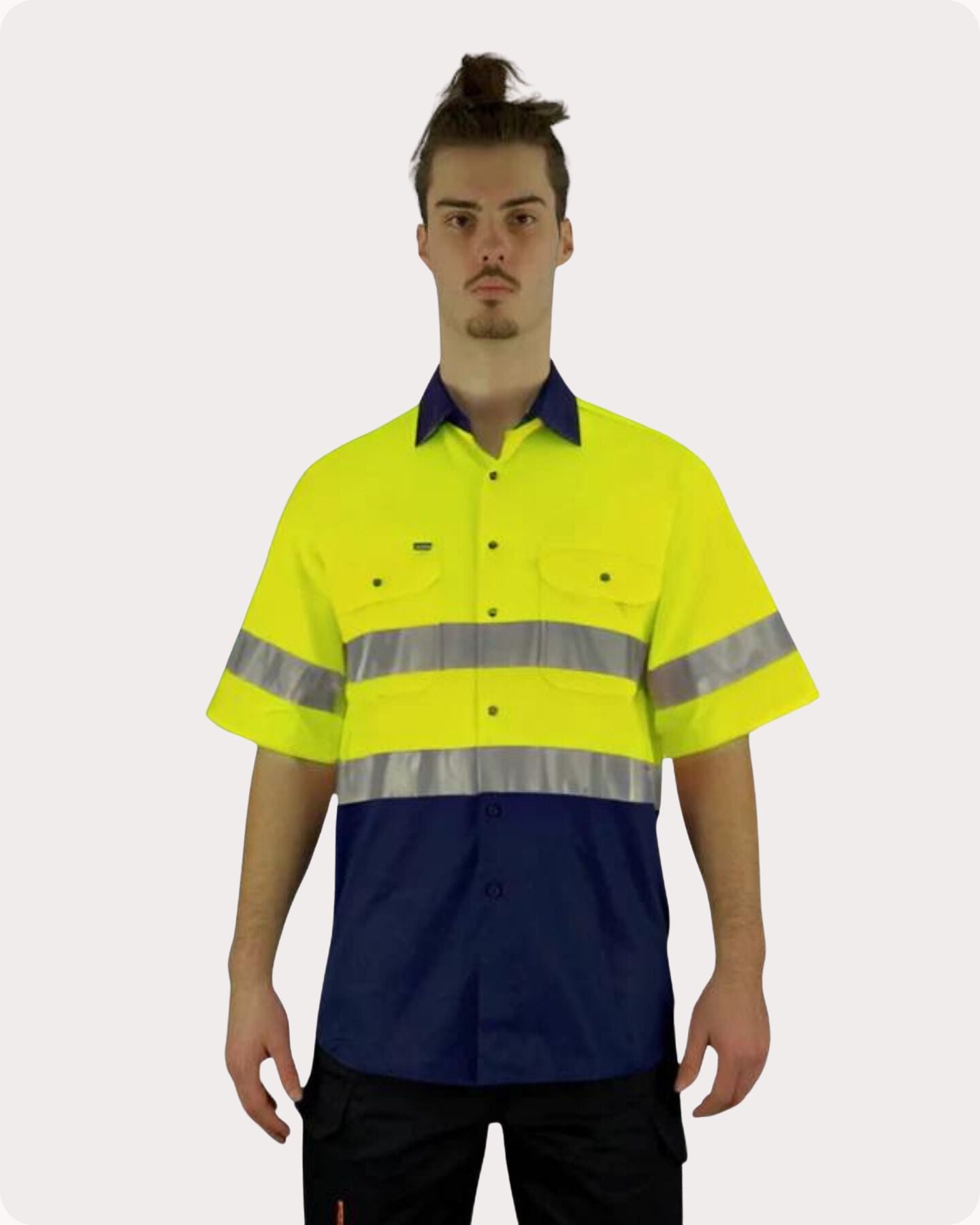 Hi Vis SS Taped Drill Work Shirt 7LDYST