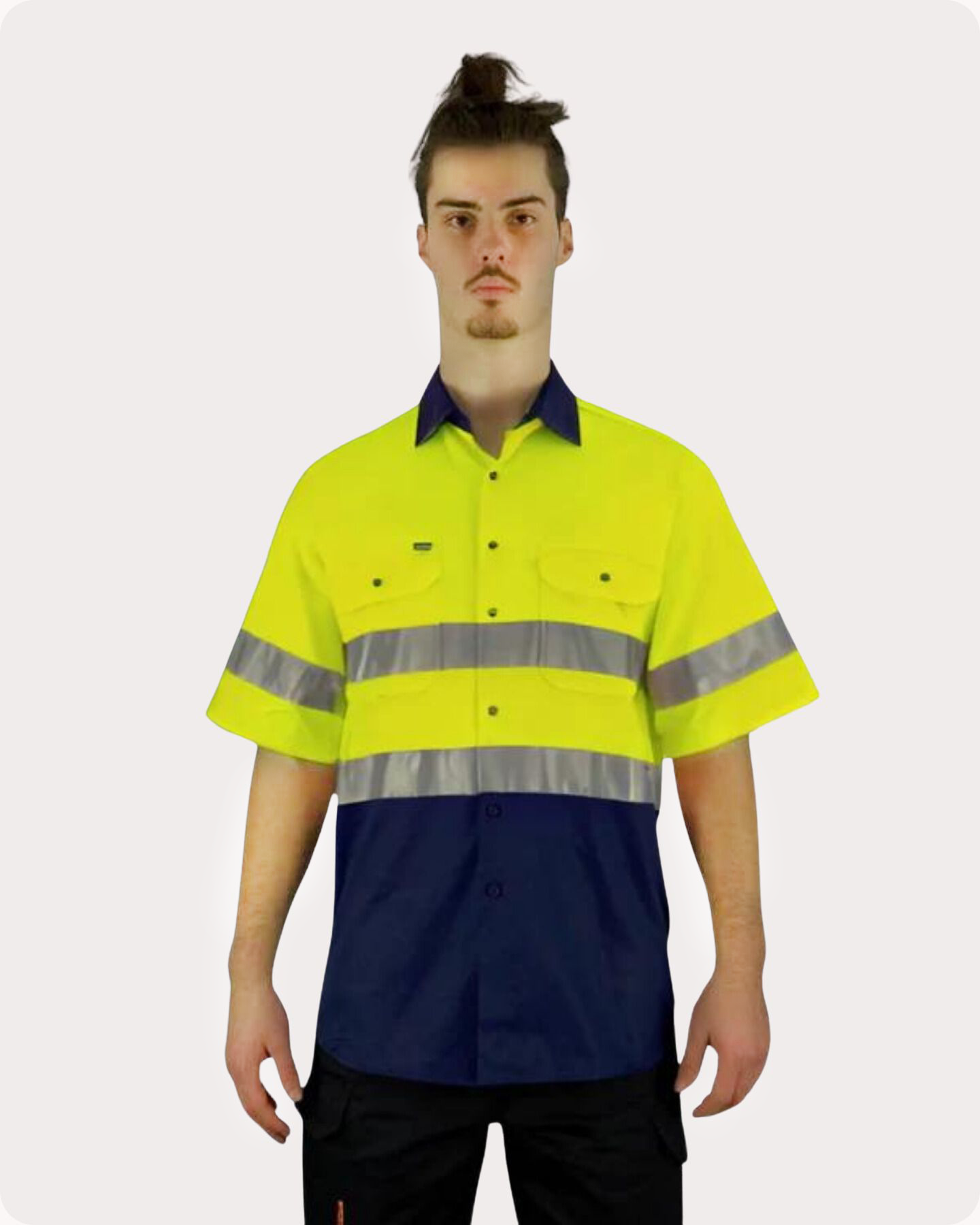 Hi Vis SS Taped Drill Work Shirt 7LDYST