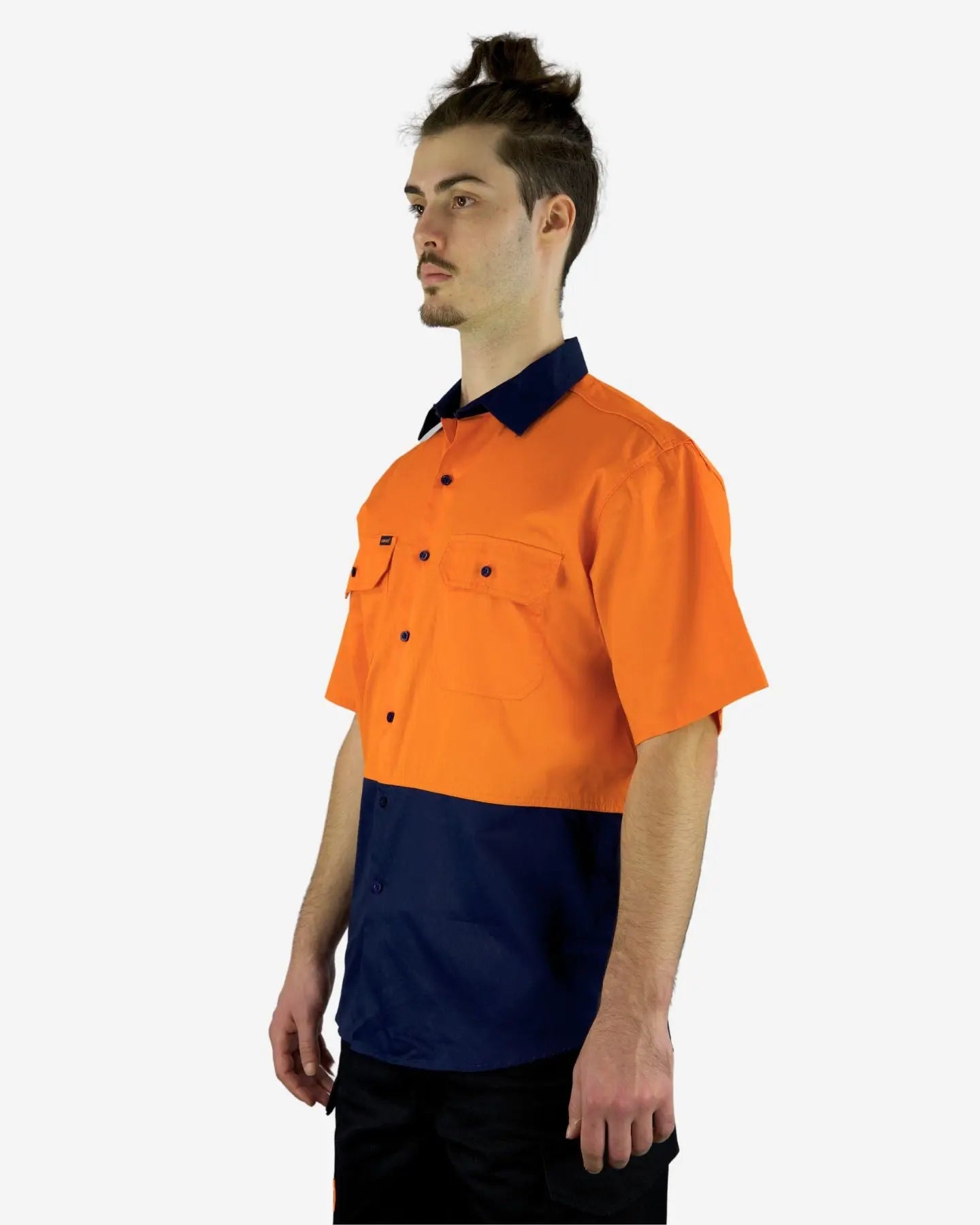 Hi Vis SS Lightweight Drill Shirt 7LDOS - Orange