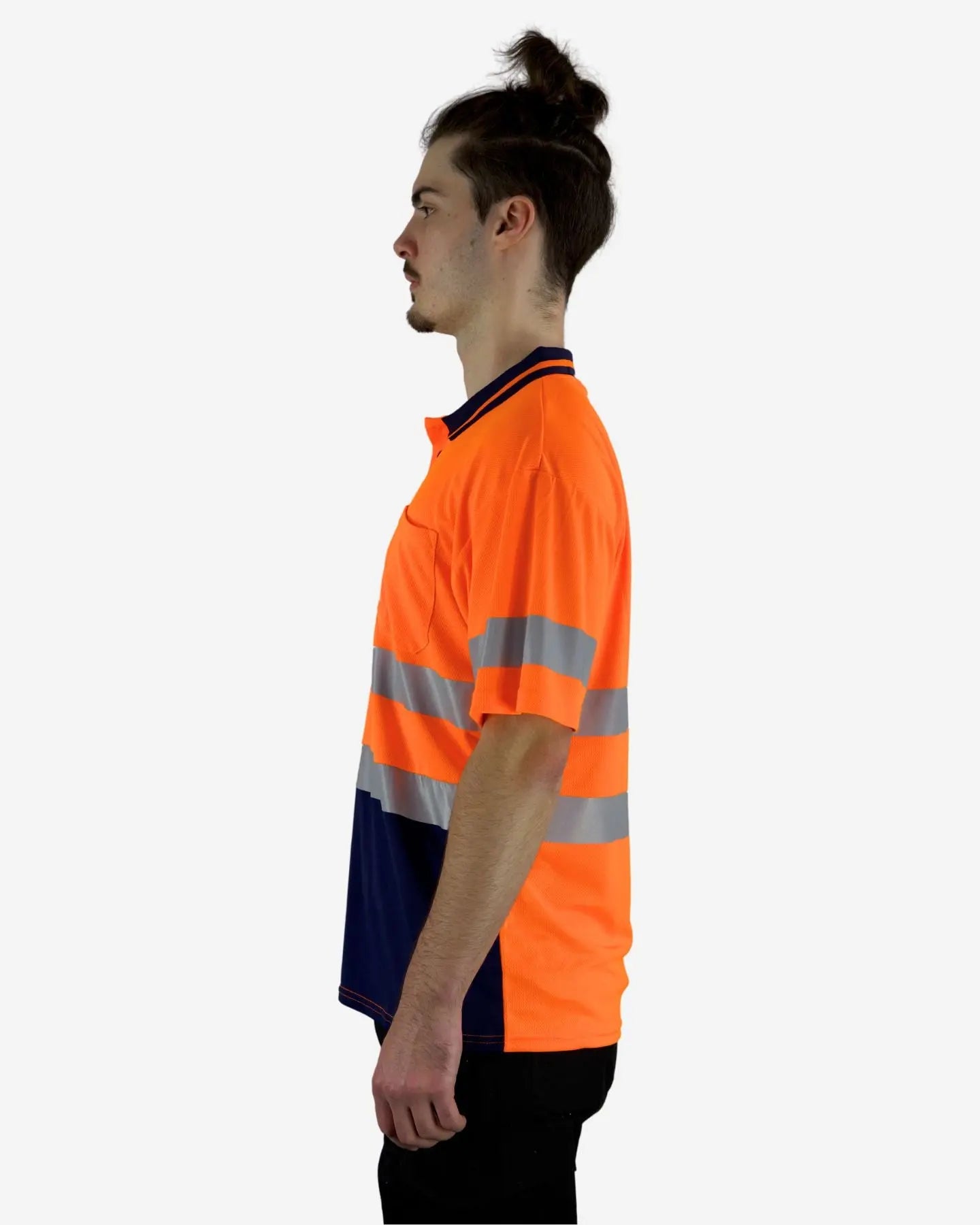 Hi Vis SS Taped Polo With Pocket 19OST - Orange